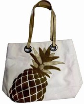 Avon Signature Collection Shoulder Bag Gold Pineapple Print Faux Leather - £11.34 GBP