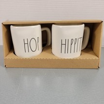 Rae Dunn Hippity Hop Mug Set White with Black Lettering Easter NIB - $19.21