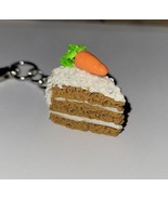 Carrot Cake Keychain Accessory Sweet Dessert Ake Frosted Carrot Decorated - £6.91 GBP