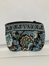 Vera Bradley Travel Organizer Wallet Java Blue Floral Paisley Brown White Teal - $5.93