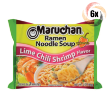 6x Bag Maruchan Instant Lime Chili Shrimp Ramen Noodles 3oz | Ready in 3... - £11.05 GBP