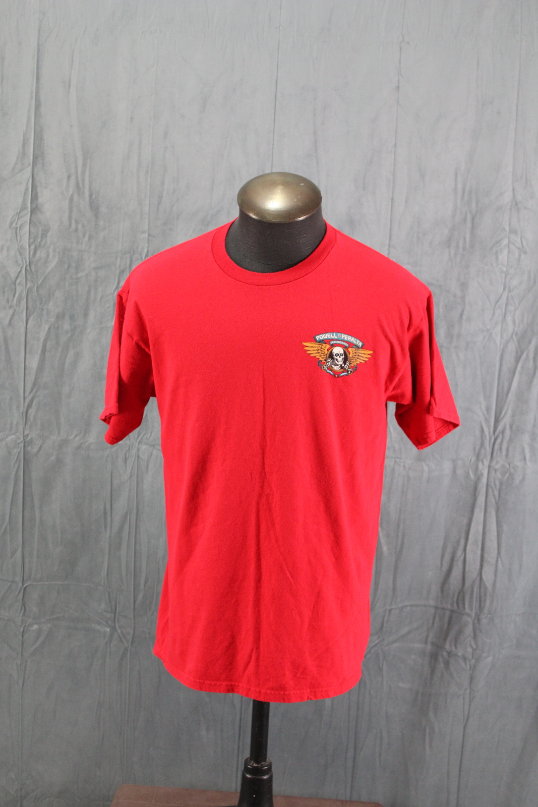 Powell Peralta Shirt -  Skeleton Ripper Logo on Red Shirt - Men's Large - $45.00