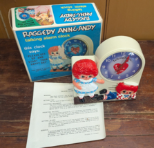 Raggedy Ann Andy Wind-Up Talking Alarm Clock w/ Original Box &amp; Instructions - £58.13 GBP