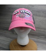 Las Vegas Hat Womens Adjustable Cap Hook Loop Back Pink Casual Distressed - £13.94 GBP