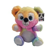 Rainbow Plush Peek A Boo Toys Animal Koala Bear Sparkle Glitter Eye Panda Tags - £10.74 GBP