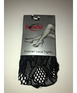 Frenchic Fishnet Womens Lace Tights Queen 1X/2X Black NEW - $7.91