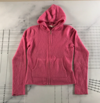 Vince Hooded Sweater Womens Small Pink Zip Up Long Sleeve Front Pockets Cashmere - £43.99 GBP