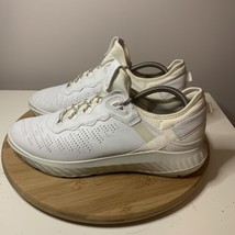 ECCO ST.1 Lite Comfort Sneakers Women Size 10 Shoes EU 41 White Gray - £31.28 GBP