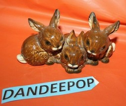 Goebel W. Germany Three Brown Bunny Rabbit Trio Figurine 34-818-08 - £27.16 GBP
