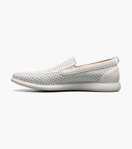 Stacy Adams Men's Shoes Remy Moc Toe Perf Slip On Leather White 25658-100 image 5