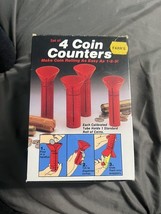 Vintage 1988 Set of 4 Coin Counters Red Funnel Tubes Sun Hill Made in US... - $408.35 MXN