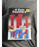 Vintage 1988 Set of 4 Coin Counters Red Funnel Tubes Sun Hill Made in US... - $407.56 MXN