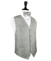 Platinum Silk Paisley Tuxedo Vest and Tie - $205.38 CAD