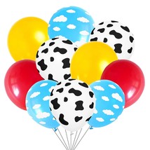 Cartoon Balloons Birthday Party Supplies Party Decorations Cow Print Sky Blue Cl - £14.90 GBP