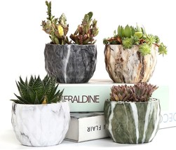 Se Sun-E Sun-E Modern Style Marbling Ceramic Flower Pot Succulent/Cactus Planter - £36.07 GBP