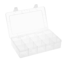 15 Large Grids Plastic Organizer Box Clear Adjustable Compartments Stora... - £14.93 GBP