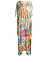 Johnny Was Maxi Kaftan Lace-Up Dress Sz-L/Xl Multicolor - £148.60 GBP