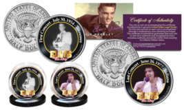 ELVIS PRESLEY First/Last Concert JFK Half Dollar 2-Coin Set OFFICIALLY L... - $13.98