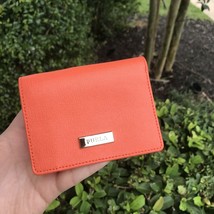 NWT FURLA Classic Small Saffiano Leather Tri Fold ID Snap Wallet In Mango - £61.68 GBP