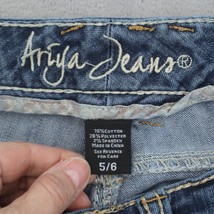 Ariya Jeans Pants Womens 6 Blue Bootcut Low Rise Button Stretch Dark Wash Denim - £23.28 GBP