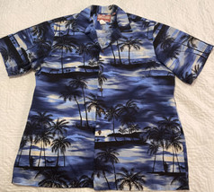 RJC MENS HAWAIIAN BLUE BEACH SUNSET SHORT SLEEVE SHIRT XL - £13.11 GBP