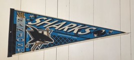 San Jose Sharks Hockey Puck Shark Wincraft Pennant Vintage 12x30” Used S... - £22.08 GBP