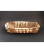 Vintage Polynesian Woven Boho Basket Handmade from Tonga Pandanus Leaf 14&quot; - £29.73 GBP