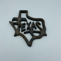 Vintage State of Texas Plaque Sign Metal Art Decorative 5.5&quot; x 6&quot; Heavy - £19.65 GBP