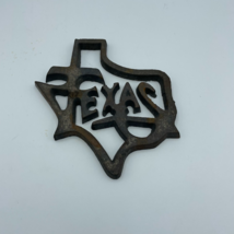 Vintage State of Texas Plaque Sign Metal Art Decorative 5.5&quot; x 6&quot; Heavy - £18.80 GBP