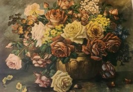 Vitage Roses Flowers Art Print By Hy Whitroy Signed - $49.50