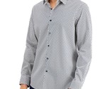 Alfani Men&#39;s Cotton Regular-Fit Neat-Print Casual Shirt in Indigo Buntin... - $19.97