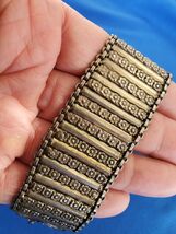 Rare Find Vintage Silver 80 Signed Bracelet Panel Flexible Bangle 7.5&quot; I... - $375.25