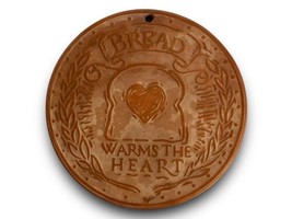 Hill Design  Stone 6&quot; Bread Warmer Terra Cotta “Bread Warms the Heart” - £24.10 GBP