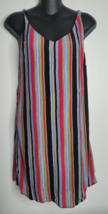 Urban Outfitters Zoe Printed Striped Crepe Slip Mini Dress S-P Small Pet... - £19.97 GBP