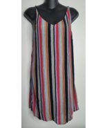 Urban Outfitters Zoe Printed Striped Crepe Slip Mini Dress S-P Small Pet... - £19.95 GBP