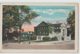 Public Library and Eagles Club, Niles, Michigan Vintage Postcard 1932 - $0.99