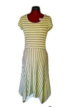 Francesca&#39;s Miami Dress Multicolor Women Striped Handkerchief Hem Size Medium - £17.13 GBP