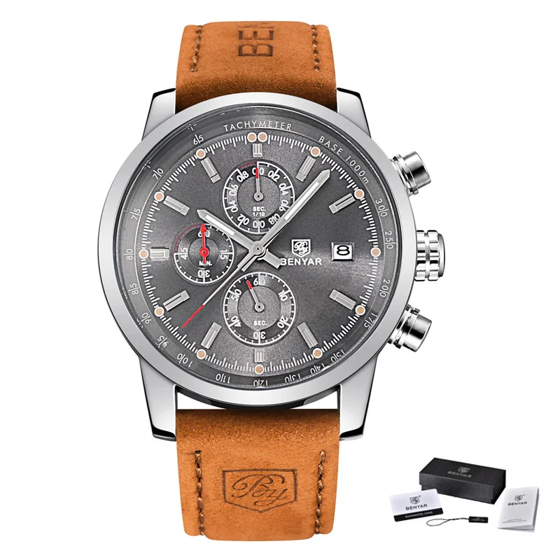 Design New Men&#39;s Simple Everyday Automatic Quartz Watch Waterproof Leather Strap - $72.88