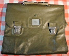 Vintage Green Swiss Army Vinyl Folding Doctor Medical Messenger Bag 16X23.5 - £25.89 GBP