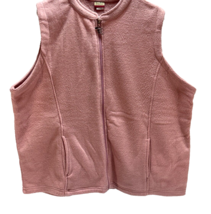 Tudor Court Fleece Vest Jacket Womens 2X Full Zip Pockets Pink - £13.62 GBP