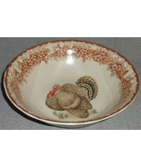 Gooseberry Patch THANKSGIVING TABLE THEME Round Serving Bowl TURKEY MOTIF - $601.94 MXN