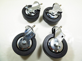 5&quot; Swivel Casters and Wheels 2 with Brake 1.5&quot; Grip Ring Stem Caster Whe... - $32.71