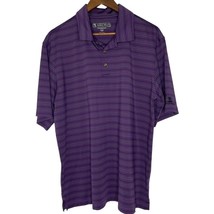Pebble Beach Purple Black Striped Performance Golf Polo Shirt Size L Men&#39;s - $19.00