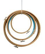 Vintage Embroidery Hoops Set of 5 Wood &amp; Plastic Made in Taiwan Cross St... - $21.60