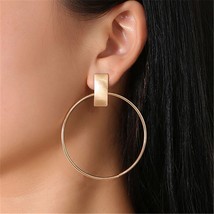 Modyle 2022 New Fashion Big Hoop Earrings Punk Vintage Gold Color Large Circle E - $13.14