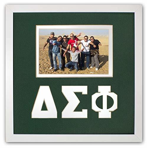 Delta Sigma Phi Fraternity Green & White Licensed Photo Frame Holds 4x6 Photo Wa