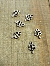 Shamrock Charms Miniature 4 Leaf Clover Jewelry Making Findings Good Luck 10pcs - £4.34 GBP
