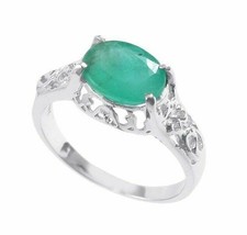 Silber Smaragd Herren Ring 2.5 Karat Smaragd Statement Ring Band Herren - £65.45 GBP