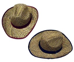 12 Colored Zig Zag Straw Cowboy Hat #111 Wholesale Bulk Lot Unisex Western Hats - £37.92 GBP