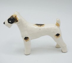 Fox Terrier Chien Porcelaine Figurine Fabriqué En Tchécoslovaquie - $42.06
